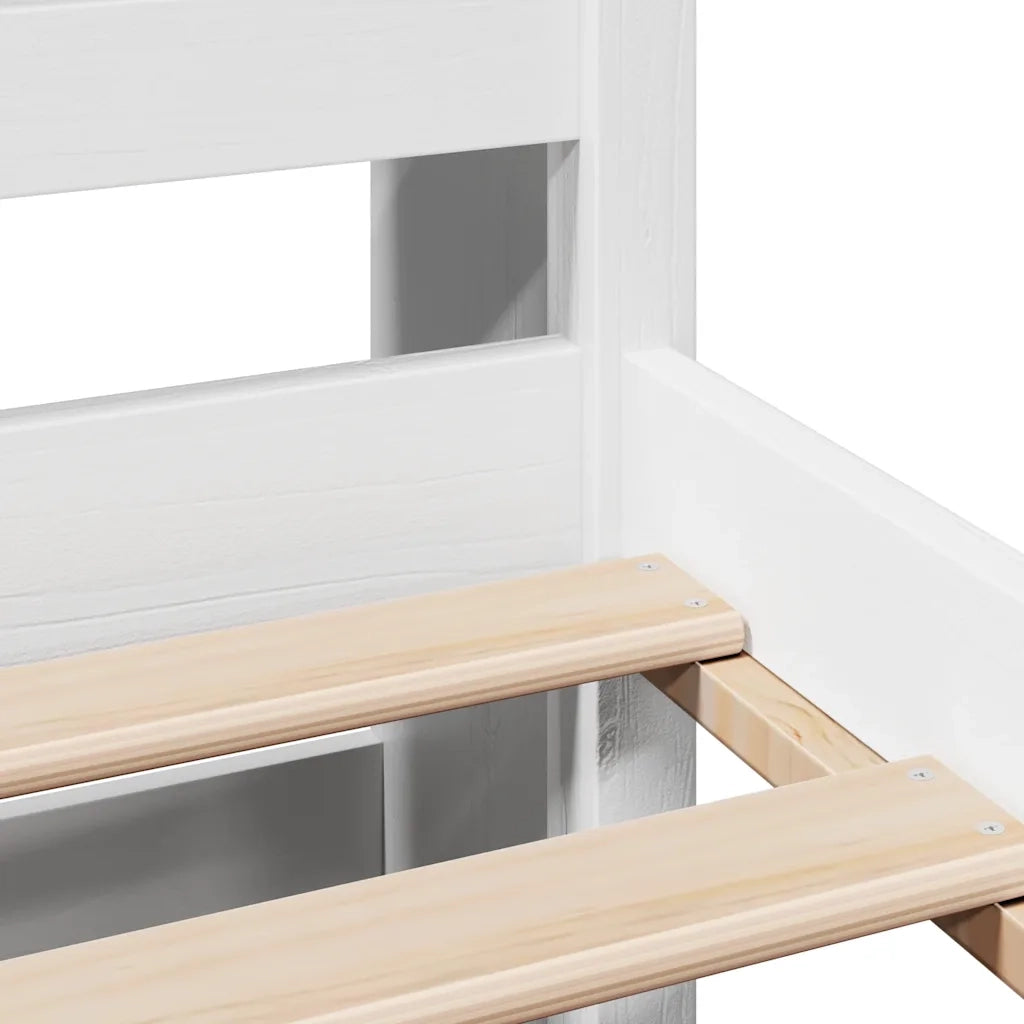 Letto Libreria senza Materasso Bianco 140x200 cm Legno di Pino 3322264