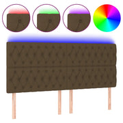 Testiera | Testata a LED Marrone scuro 200x7x118/128cm in Tessuto