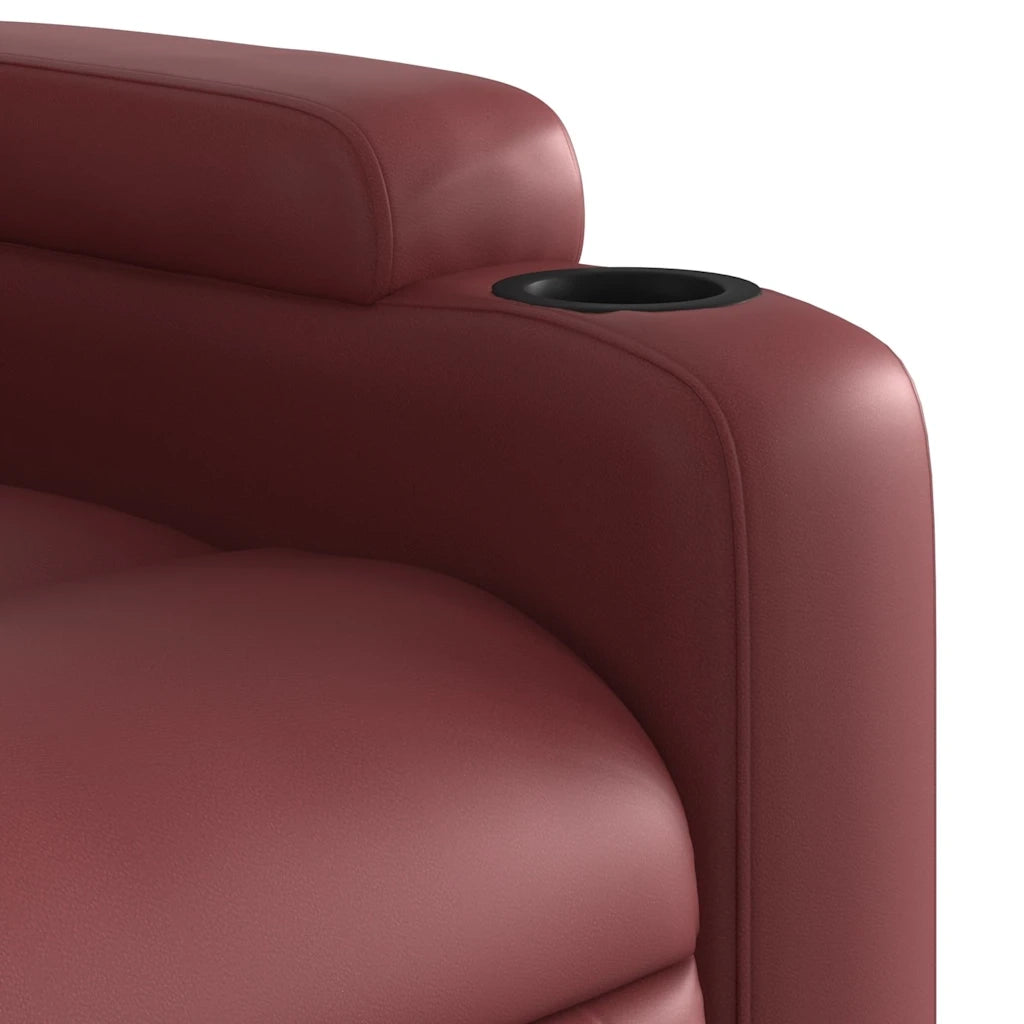 Poltrona Massaggiante Reclinabile Rosso vino in Similpelle 372400