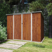 Casetta da giardino in acciaio zincato effetto legno 2,77x1,93xh1,96m - 91kg -5,35 metri quadri