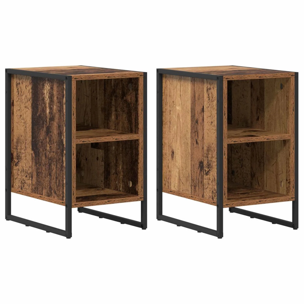 Comodino 2 pcs Legno vecchio 39.5 x 30 x 50 cm