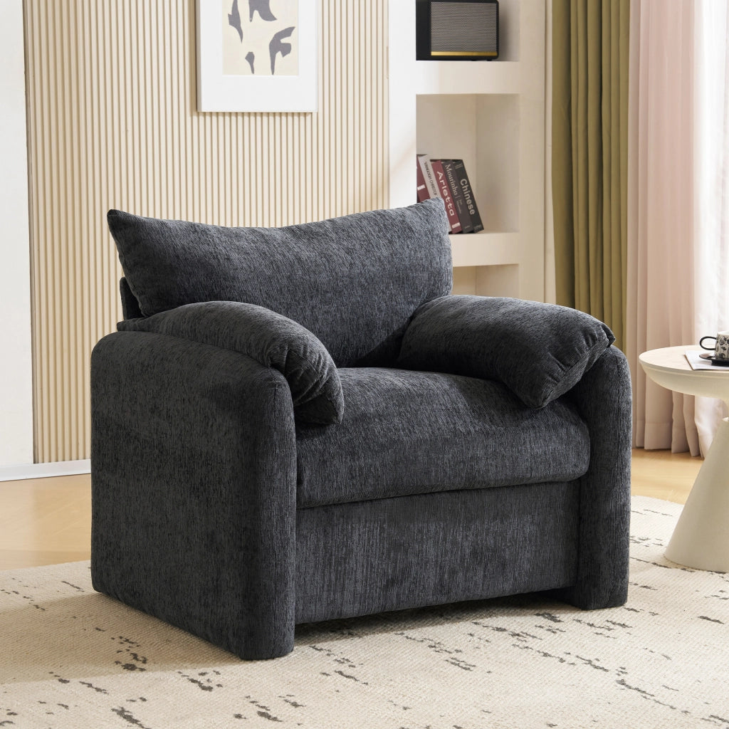 POLTRONA in ciniglia 96x82x84 cm grigio