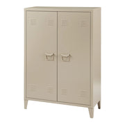 Armadietto da ufficio in metallo con 2 ante 110 x 75 x 33 cm beige 03_0009179