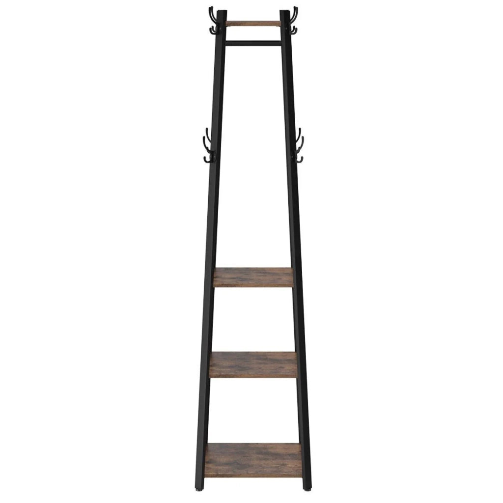 Appendiabiti con tre ripiani 43 x 43 x 180 cm marrone 12_0003799