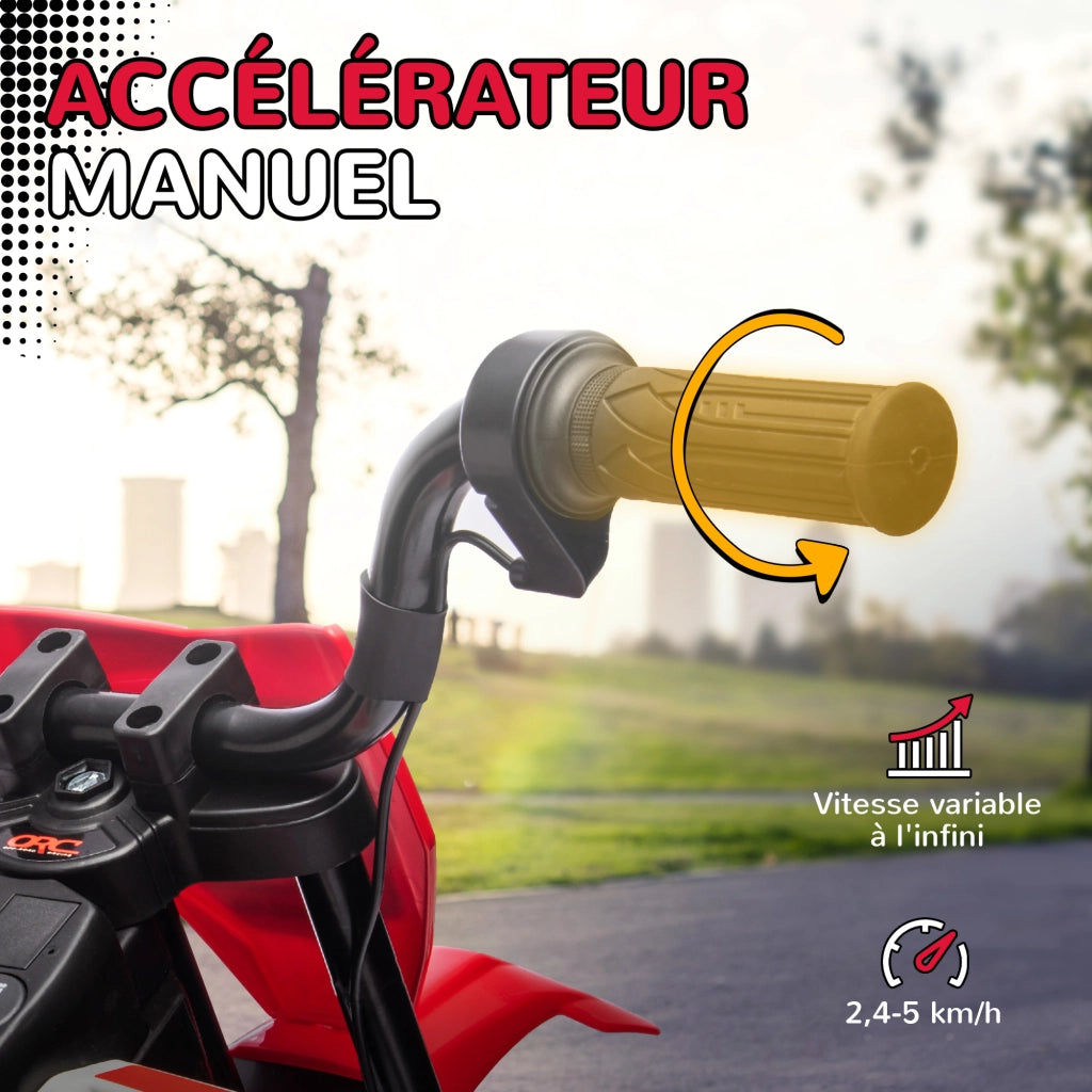 Moto Elettrica per Bambini 3-6 Anni ¨C zephmum ¨C Rosso 12V 2 Motori