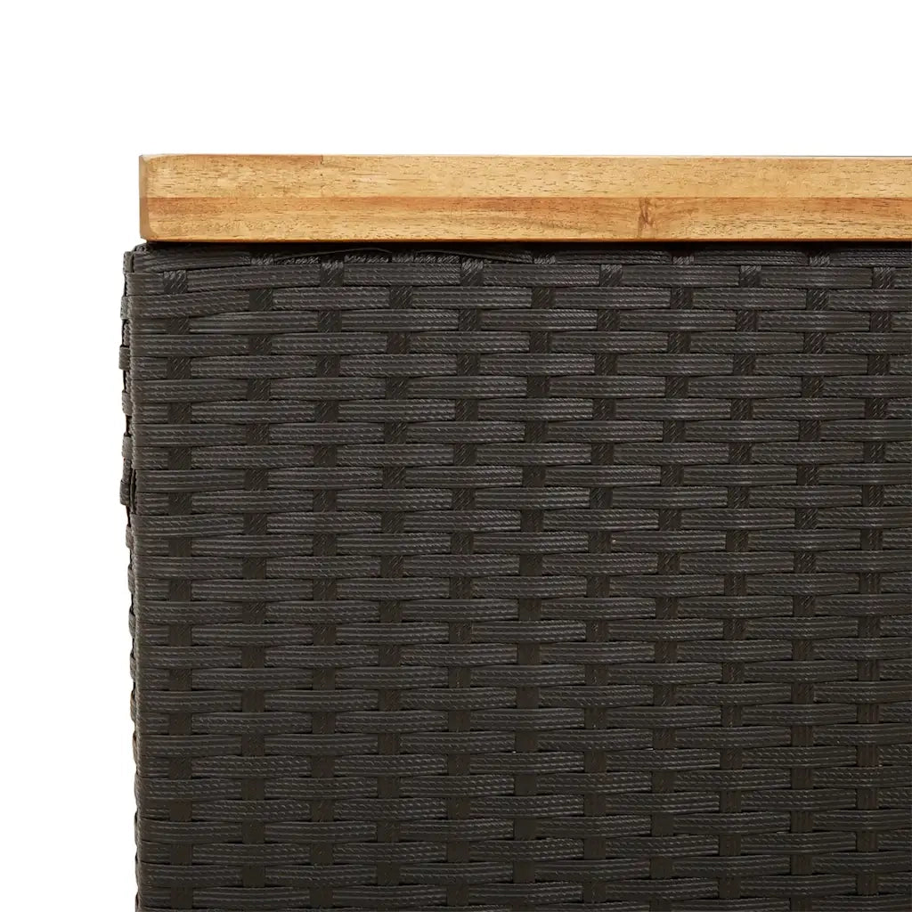vidaXL Contenitore Giardino Nero 110x55x63cm Polyrattan e Legno Acacia