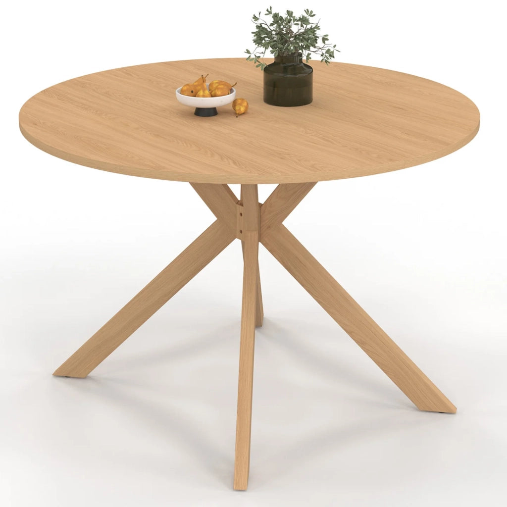 IDMarket - ALIX Tavolo da pranzo rotondo allungabile per 4-10 persone con gamba a ragno effetto faggio 110-200 cm