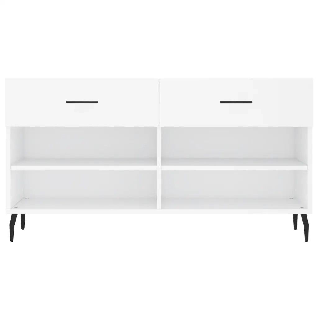Panca Porta Scarpe-Sgabello-Panca Scarpiera Bianca 102x35x55 cm in Legno Multistrato 183300