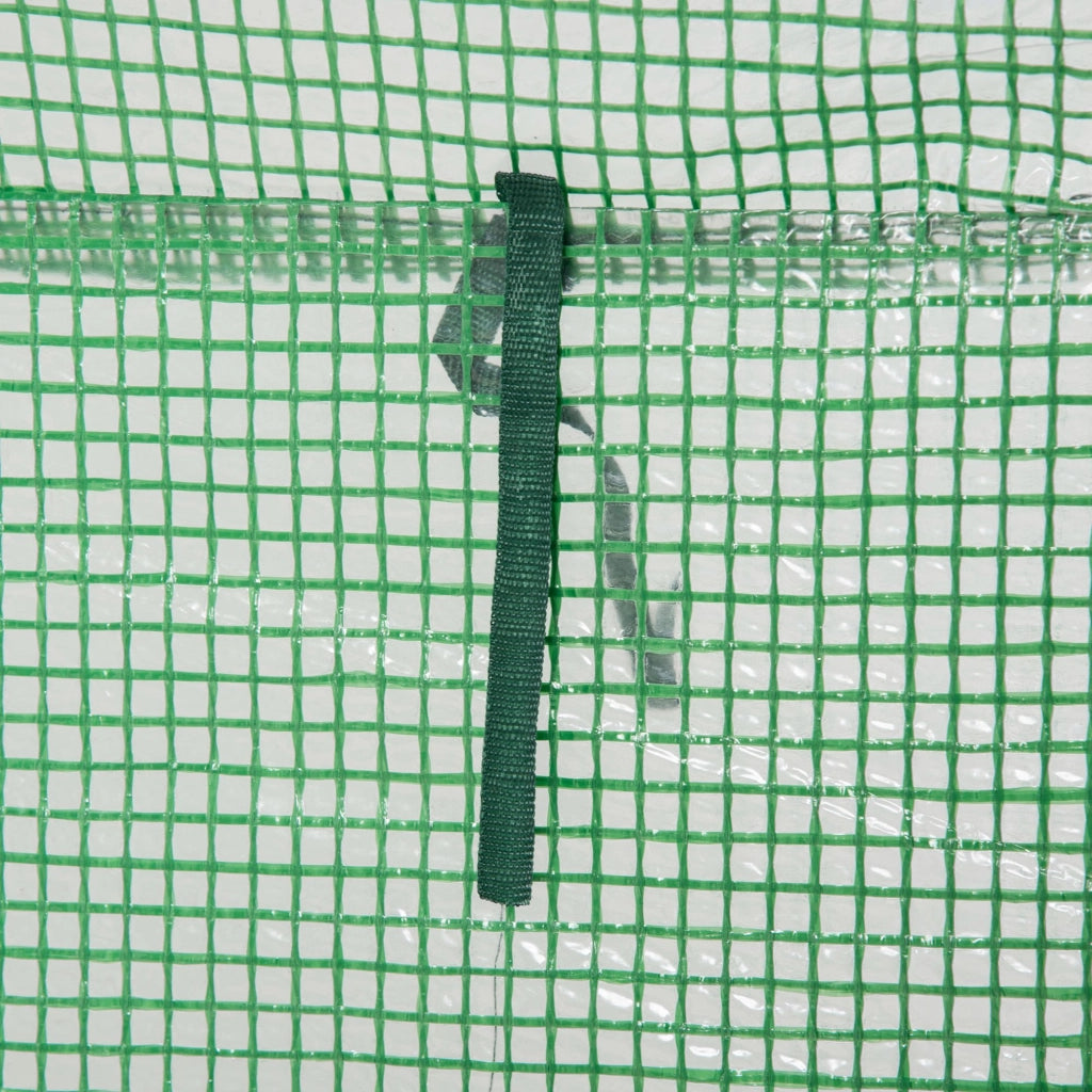 Serra da giardino con porta avvolgibile 100x50x150 cm in acciaio zincato e plastica verde scuro