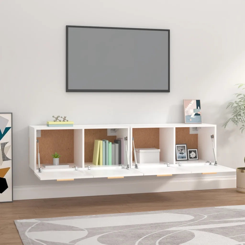 Mobili Parete 2 pz Bianco 80x35x36,5cm Legno Multistrato