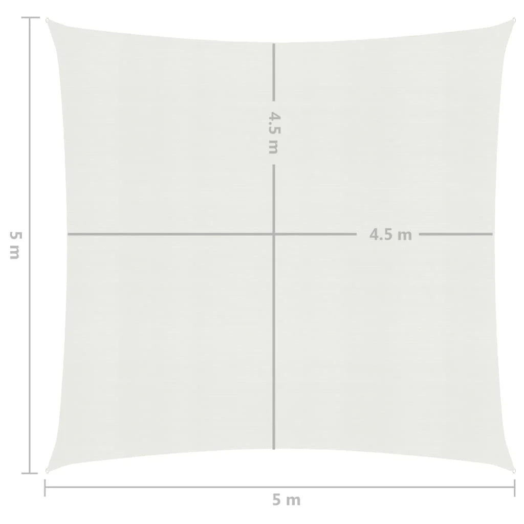 Vela ombreggiante/ombrellone 160 g/m² HDPE 5 x 5 m bianco 02_0009034