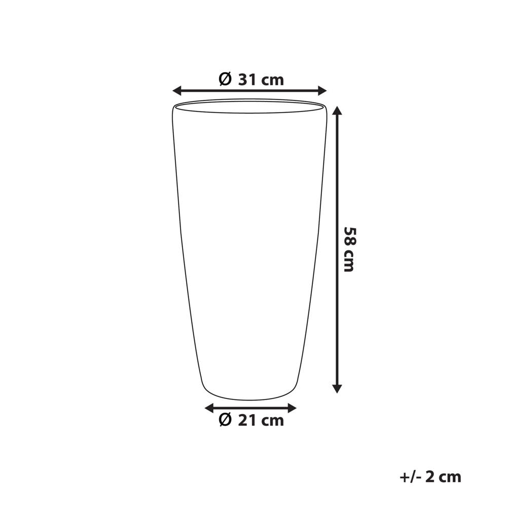 Vaso per fiori Fioriera alta in pietra beige 58 x ø 31 cm Accessori per la decorazione di interni e interni moderni e minimalisti