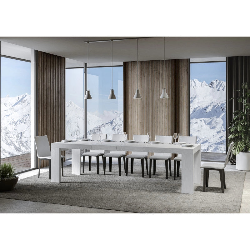 Tavolo allungabile 200/460x90 cm Roxell Premium - Bianco Frassino
