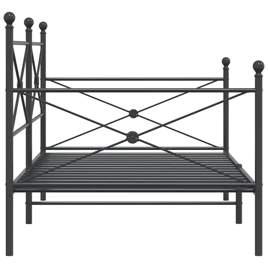 Dormeuse senza Materasso Nero 107x203 cm in Acciaio 4104671