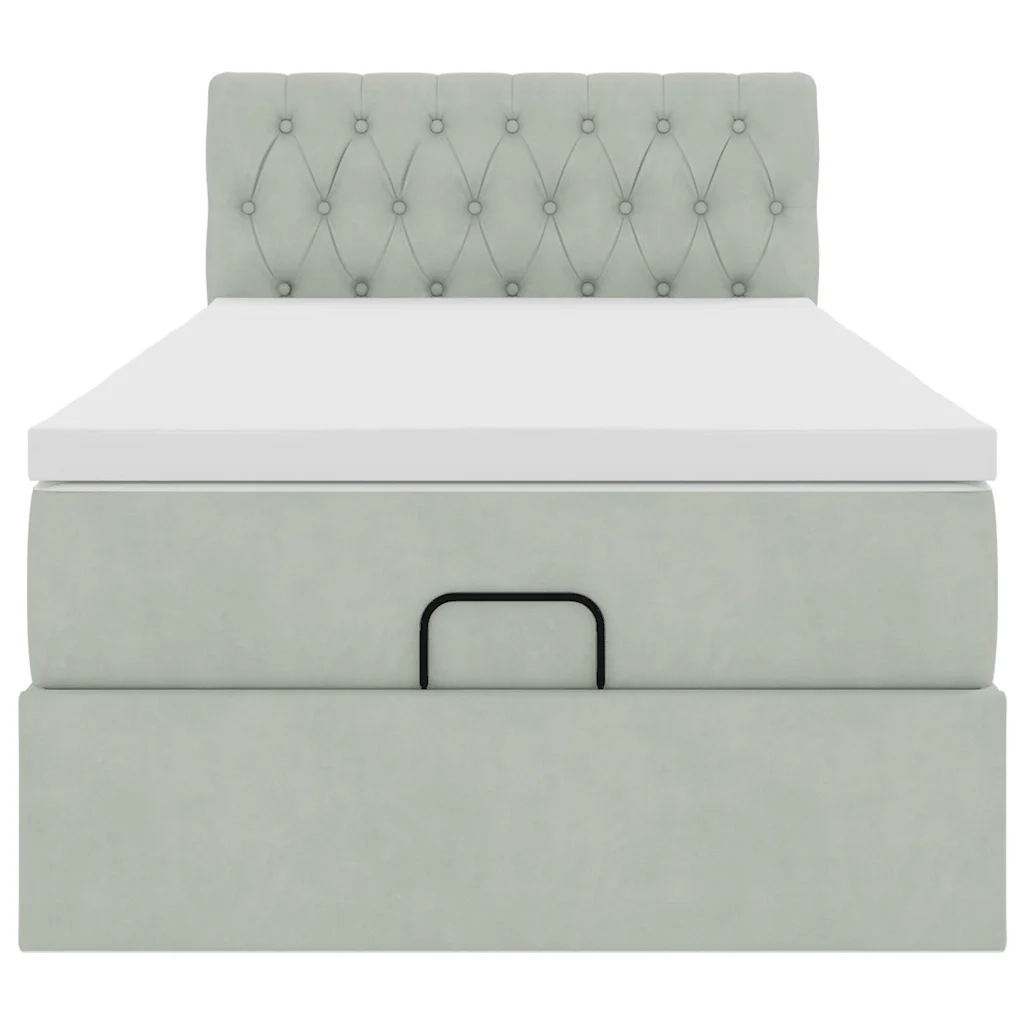 Struttura Letto Pouf con Materasso 90x200 cm in Velluto