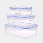 CONTENITORE RETTANGOLARE IN PLASTICA SET 'SUPERLOCK' kit 3 pezzi - lt 0,5 / 1,0 / 1,5  - ECOPLAST