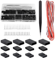 Set di connettori servo 60 pezzi - Kit di connettori Dupont - Contatti 2,54 mm maschili/femminili - Cavo servo 3 m - Materiale plastico duraturo - Alta conducibilità - Connectori