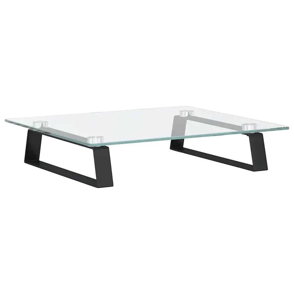 Supporto per Monitor Nero 40x35x8cm Vetro Temperato e Metallo CFW3096822