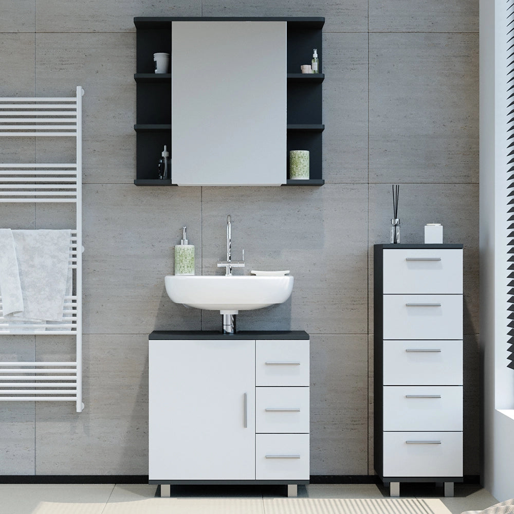 Vicco Set mobili bagno Antracite 3 parti