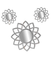 3 SPECCHI A FIORE IN COLORE BIANCO 35/20 CM IN PLASTICA