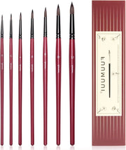 Set di Pennelli da Acquerello - Pennelli a Sfera Professionali per Pitture Acriliche - Set a 7 Pezzi