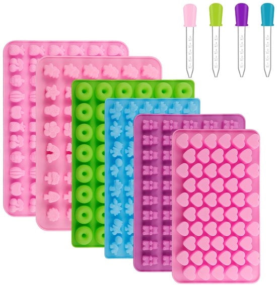 Set di Forme per Caramelle in Silicone - 6 pezzi - Forme a forma di Orso Gomma per Decorazione di Torta - Adatto per Bambini