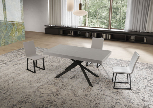 Tavolo Allungabile 160/420x90 cm Niket Cashmere Gambe Antracite