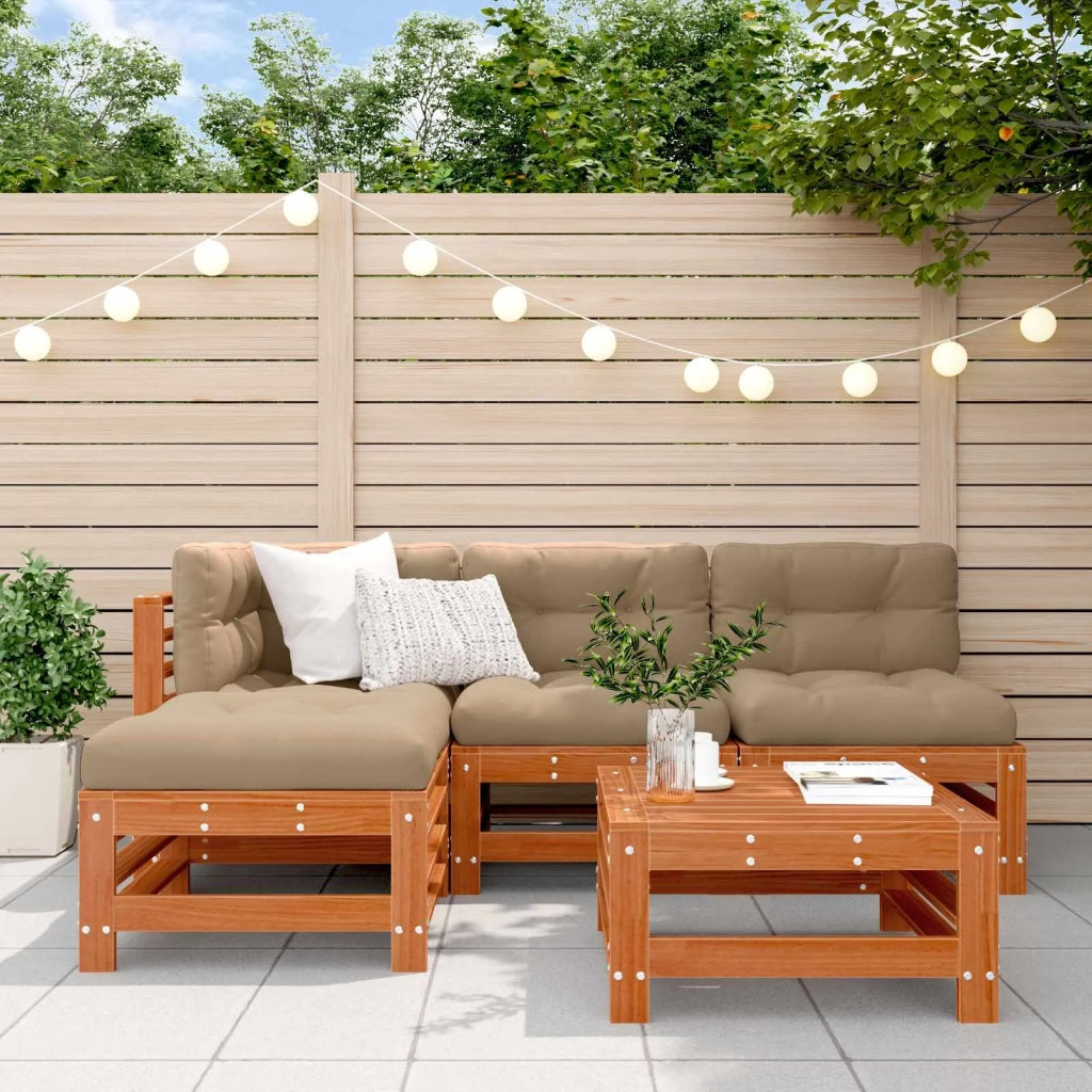 Set Lounge da Giardino 5 pcs Marrone Cerato