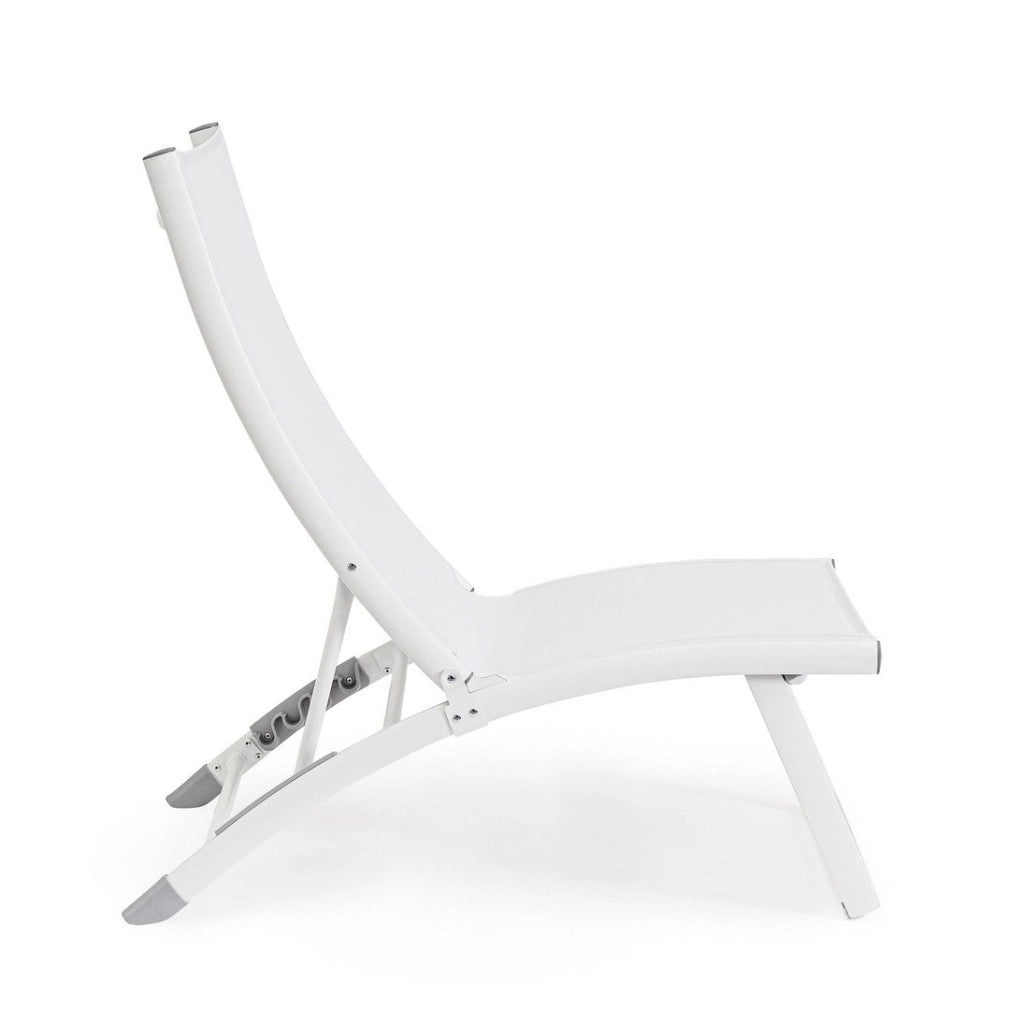 Set 2 Poltrone da Giardino 53x166,5x90 cm in Alluminio Taylor Bianco