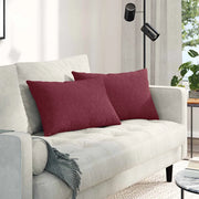 Cuscini da Divano 2 pz-Set di 2 Cuscini per Sofa Rosso Vino 60 x 40 cm Tessuto