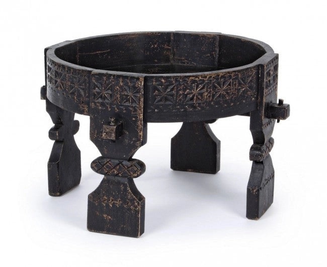 Tavolino Yasir Nero D50 Rotondo in Legno