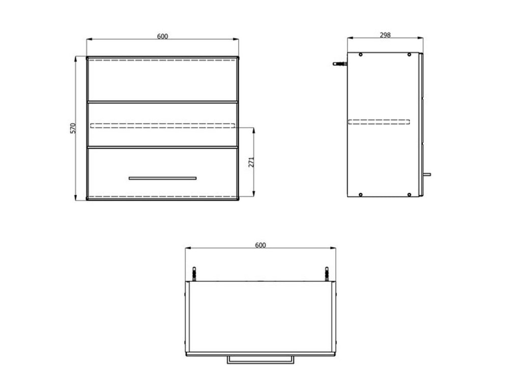Mobile da Cucina Moiola, Dispensa da Cucina un Cassetto, 60x30x57h cm Grigio