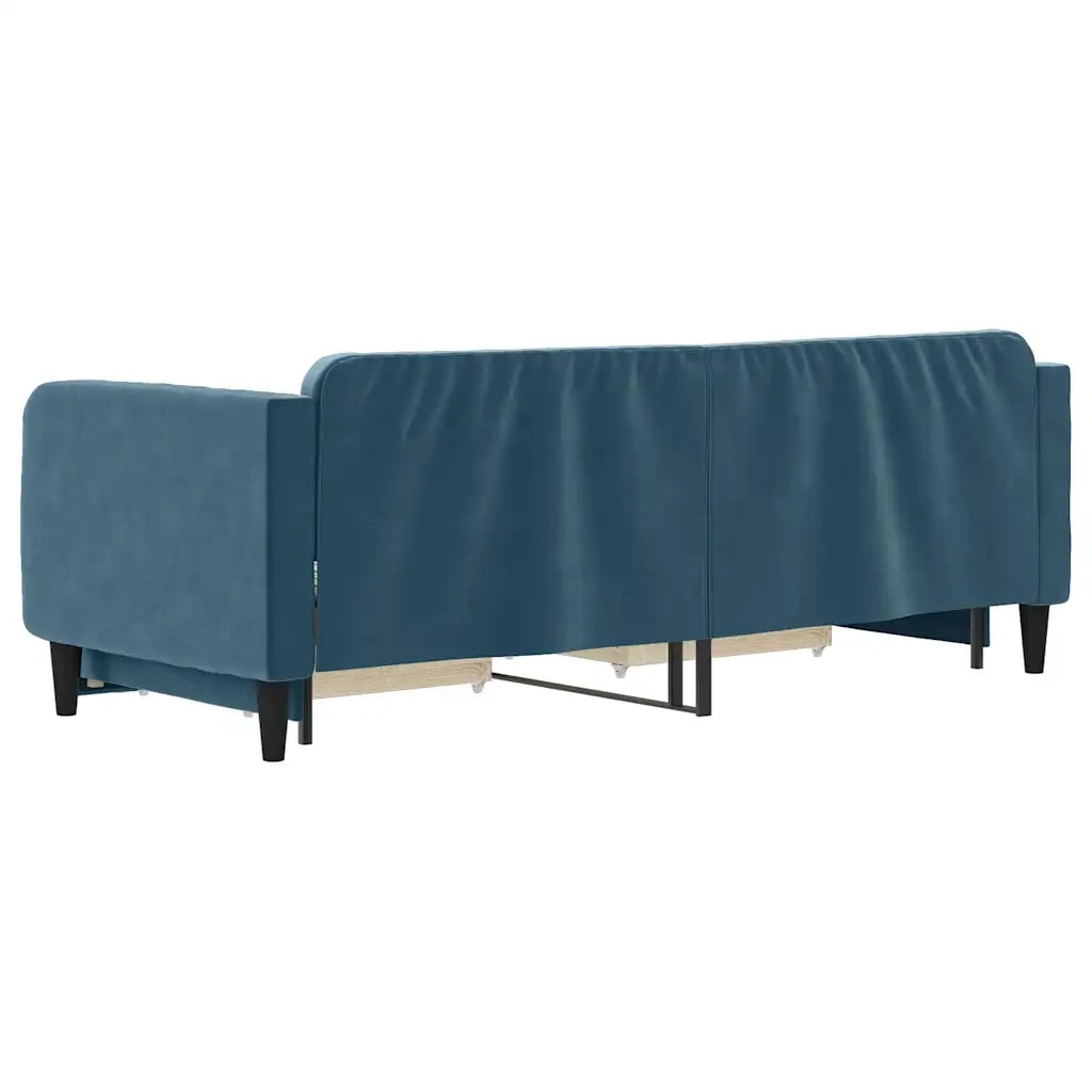 Divano Letto Estraibile con Cassetti Blu 80x200 cm Velluto 3197103