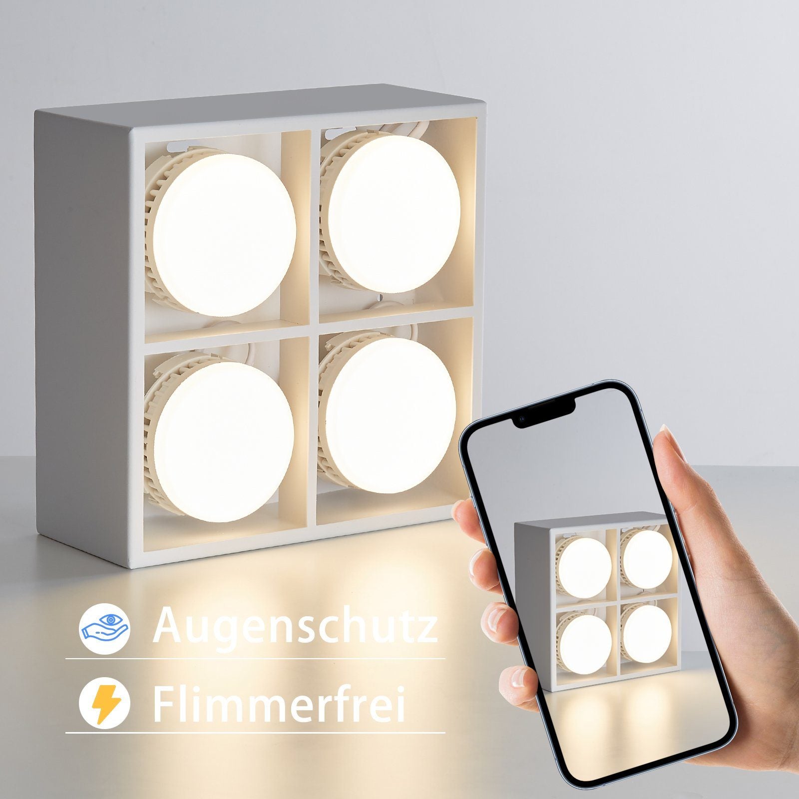 ZMH Faretto da soffitto LED 4 fiamme da incasso girevoli per camera letto