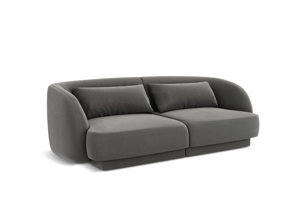 Cosmopolitan Design - Divano "Tulum" 2 posti in velluto grigio chiaro 