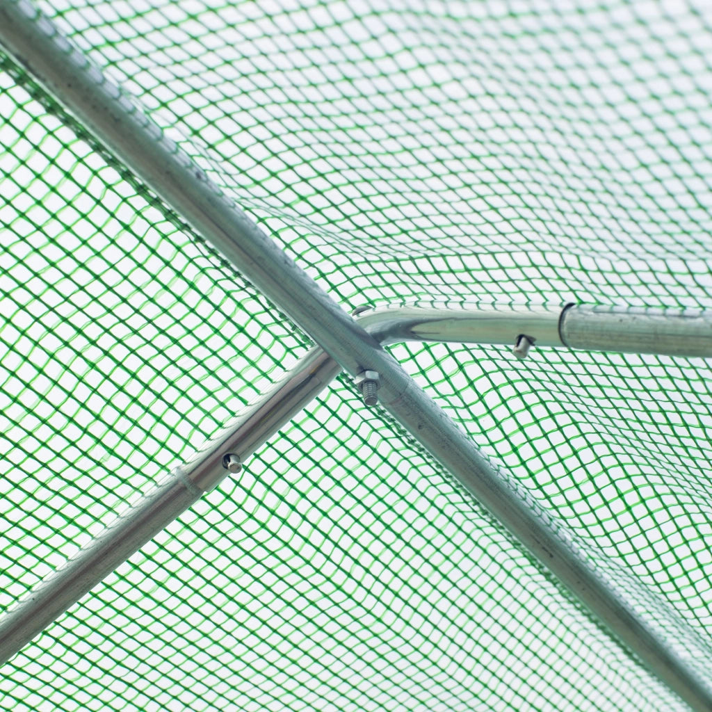 EasyComfort Serra per Orto a Tunnel 4.5x3x2m con Tetto Spiovente in PE e Tubi d'Acciaio Verde Scuro
