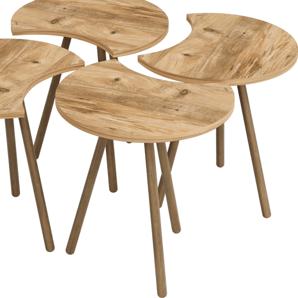 Set di 4 Tavolini Componibili 'Højer' Tavolino Basso 4 in1 - Effetto Legno [en.casa]