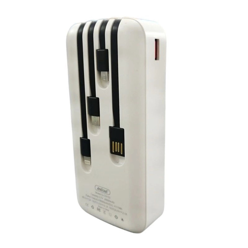 Trade Shop - Power Bank Portatile Q-cd151 15000mah Con Luce Display A Led Cavi Integrati Design Ragno -