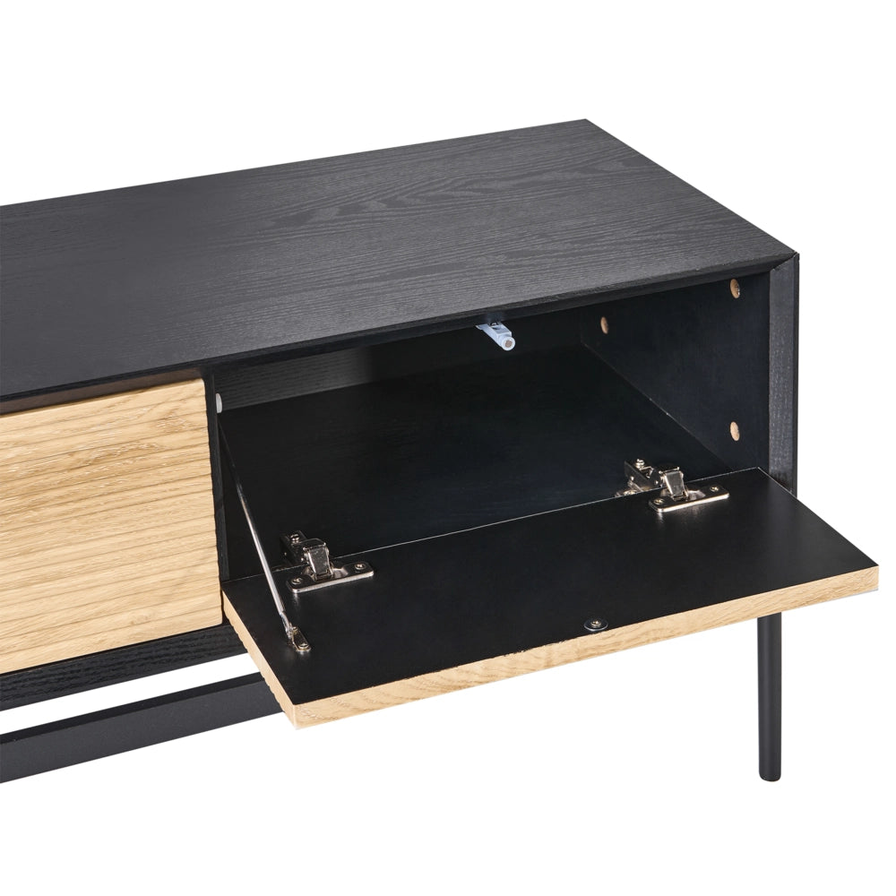 Mobile TV in MDF marrone chiaro con 2 ante e 4 cassetti gambe in metallo stile loft moderno per camera da letto