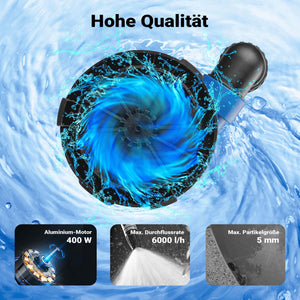 Pompa sommersa 400 W, pompa per acque reflue con portata max 6000 l/h, pompa a immersione, prevalenza max 7 m