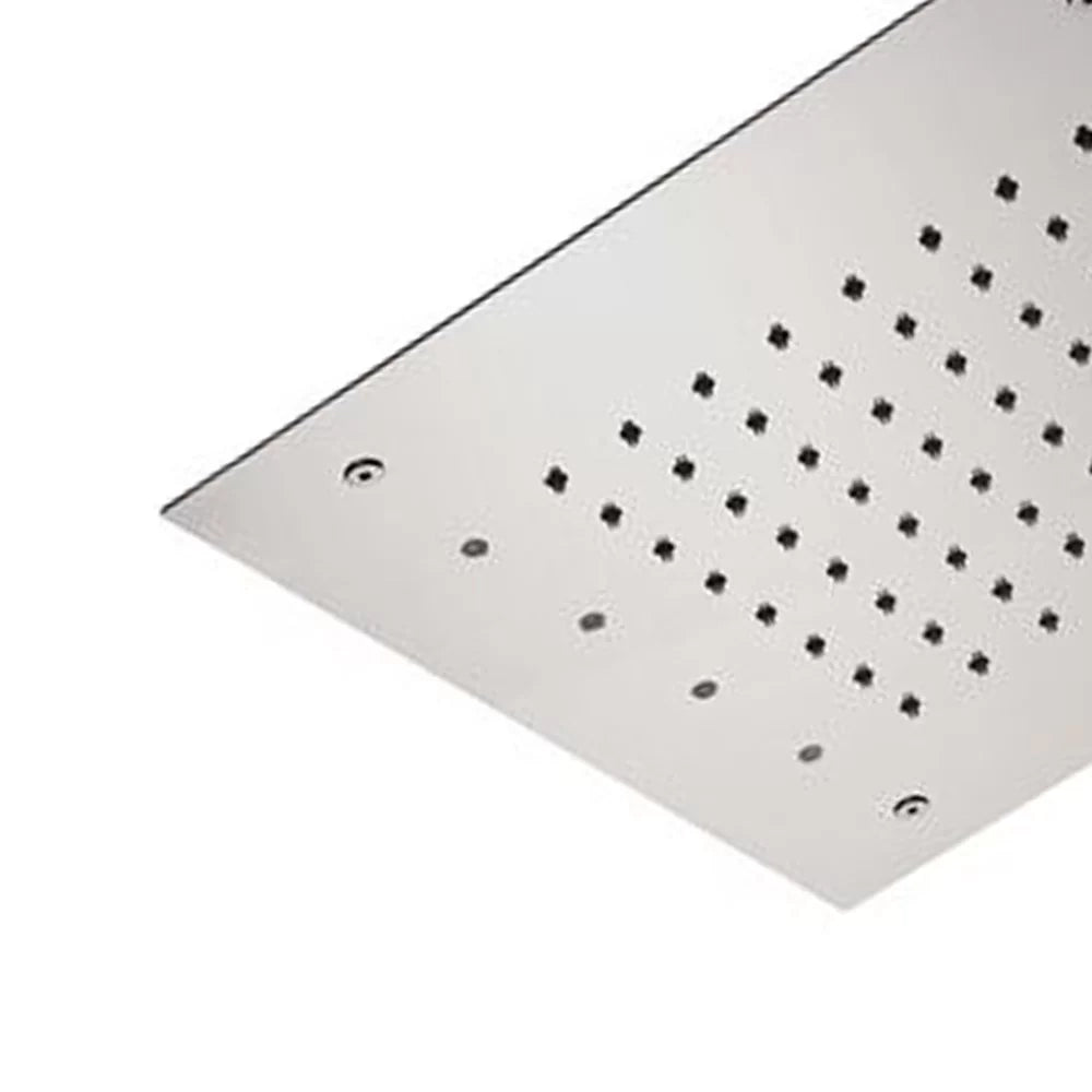 Soffione a soffitto 1 getto 30x30 cm con led in acciaio inox