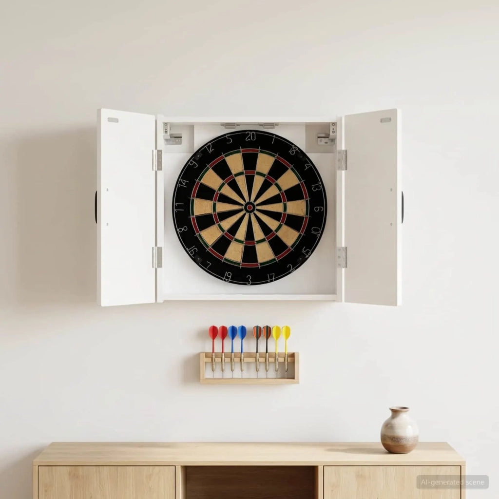 Armadio per Dartboard UTRECHT Bianco Lucido 897769