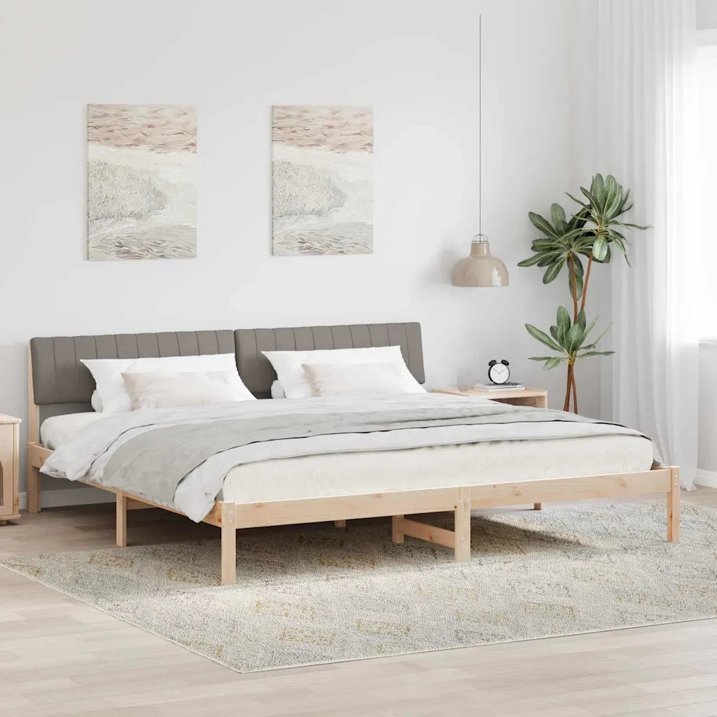 Struttura del Letto con testiera Marrone e taupe 200 x 200 cm 3394351