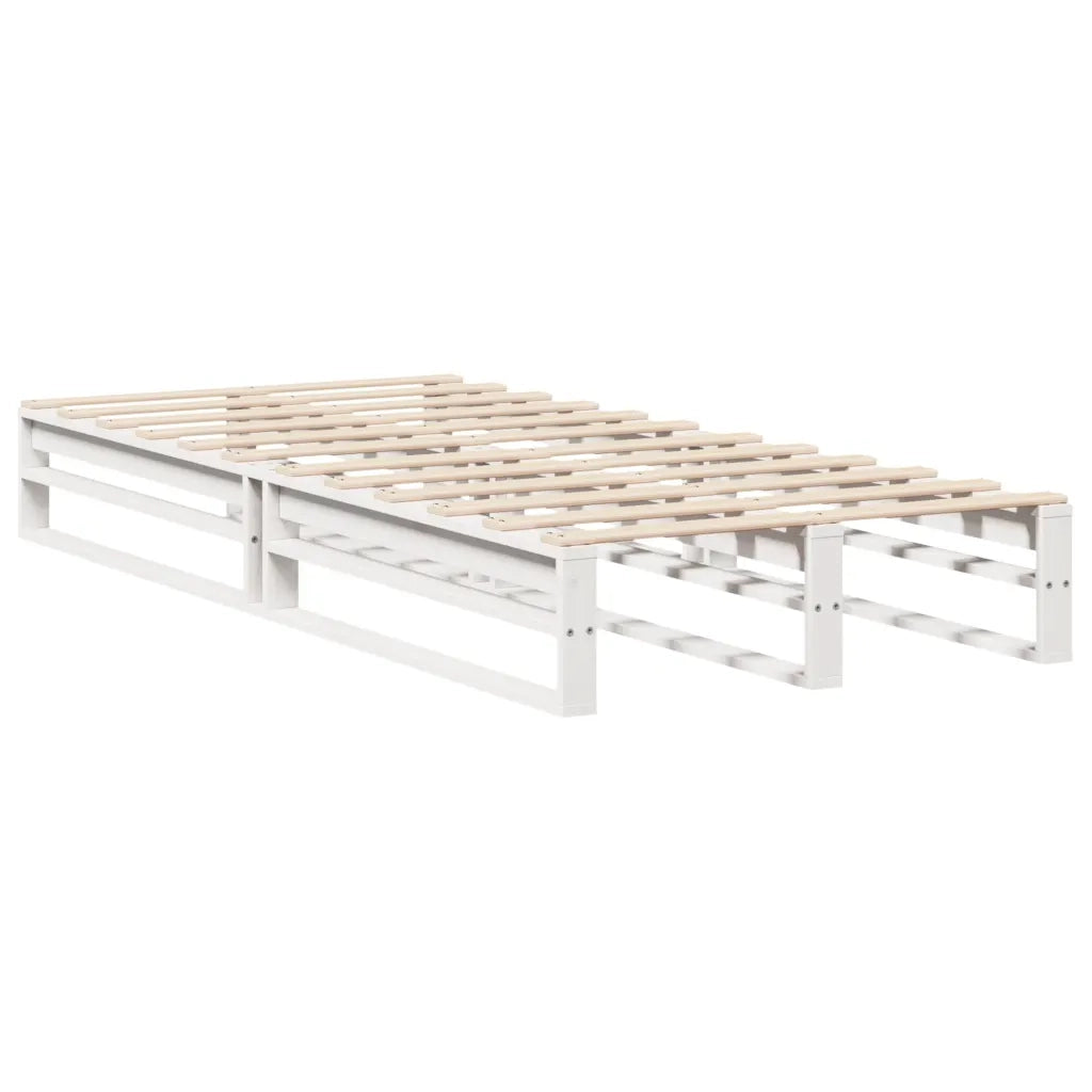 Letto senza Materasso-Struttura Letto Bianco 90x190 cm in Legno Massello Pino 962486