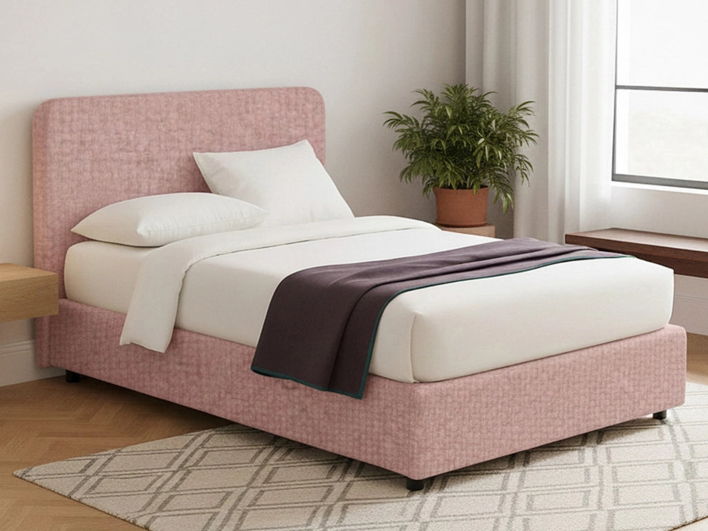 Wigan, Letto Matrimoniale Sfoderabile Made in Italy, Rosa
