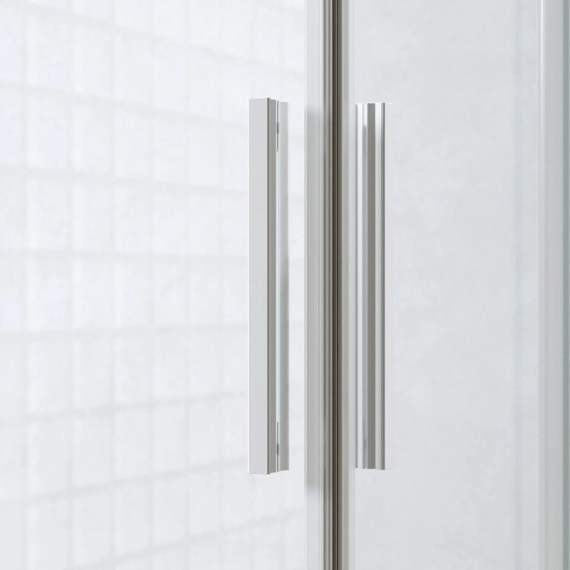 Box Doccia 3 Lati 80x100x80 Cm h190 Scorrevole Profili Bianco Opaco Cristallo 6mm Trasparente| Neat