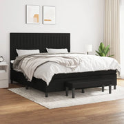 Giroletto a Molle con Materasso Nero 180x200 cm in Tessuto 3136775