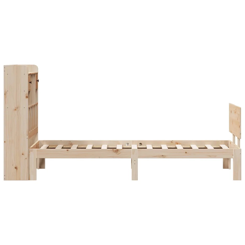 Letto Libreria senza Materasso 90x200 cm Legno Massello Pino 3322686