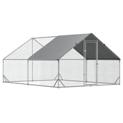 Pollaio Gabbia per Galline da Esterno 3x4x2m Telaio Zincato Argento