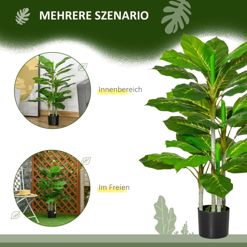 Albero artificiale da 95 cm, pianta artificiale con 33 foglie, vaso per soggiorno